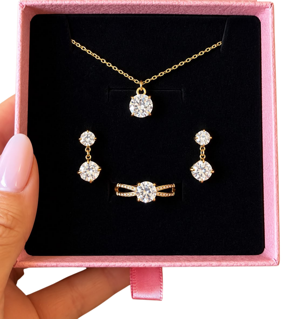 Conjunto Ponto de Luz Dourado