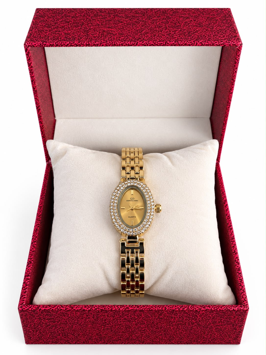 Relógio Dourado Cravejado