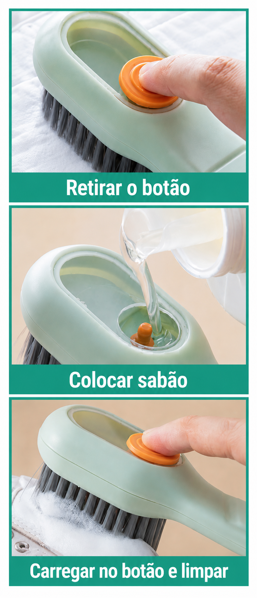 Escova Multiusos com Dispensador de Sabão