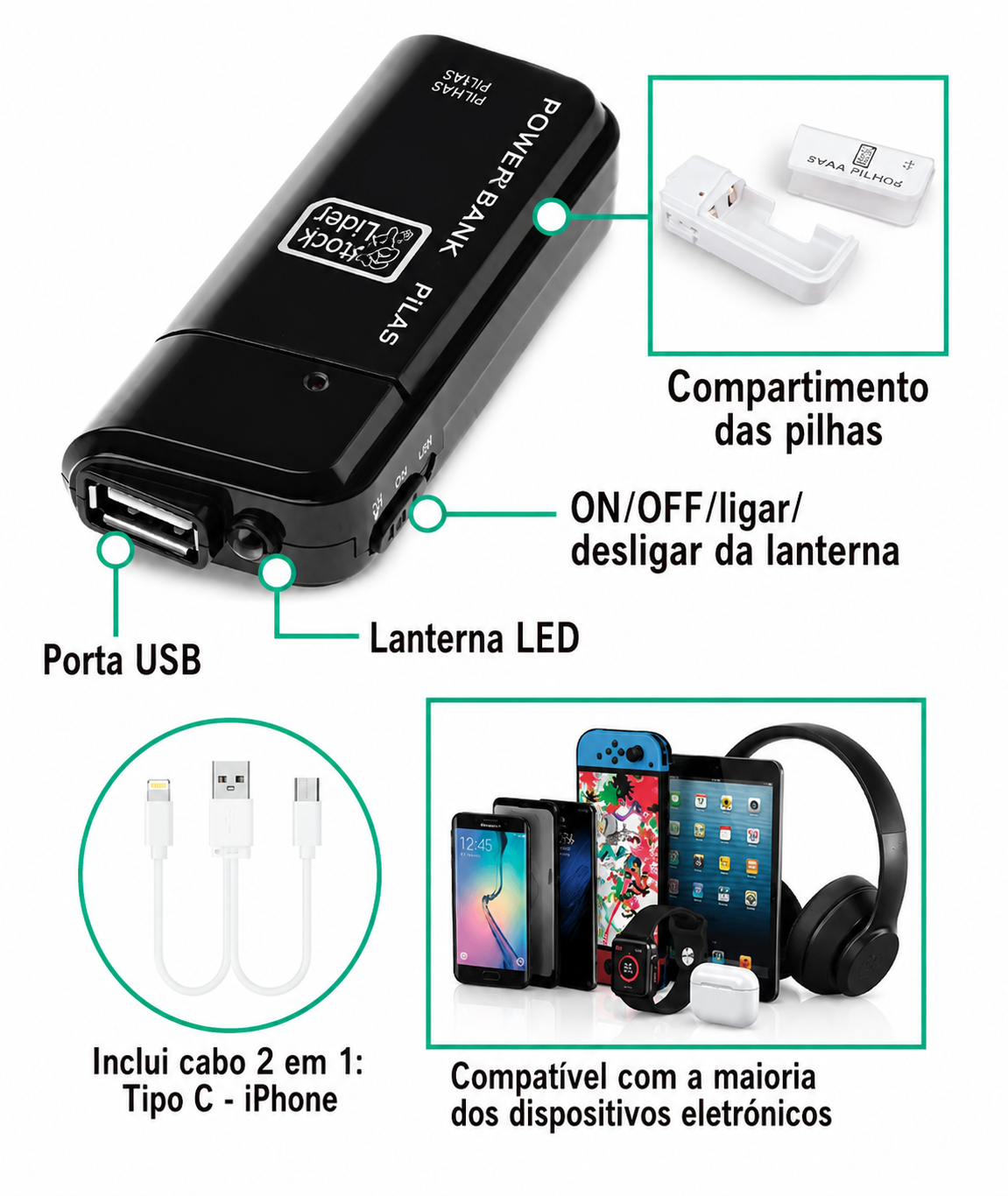PowerPil- Power Bank de Pilhas