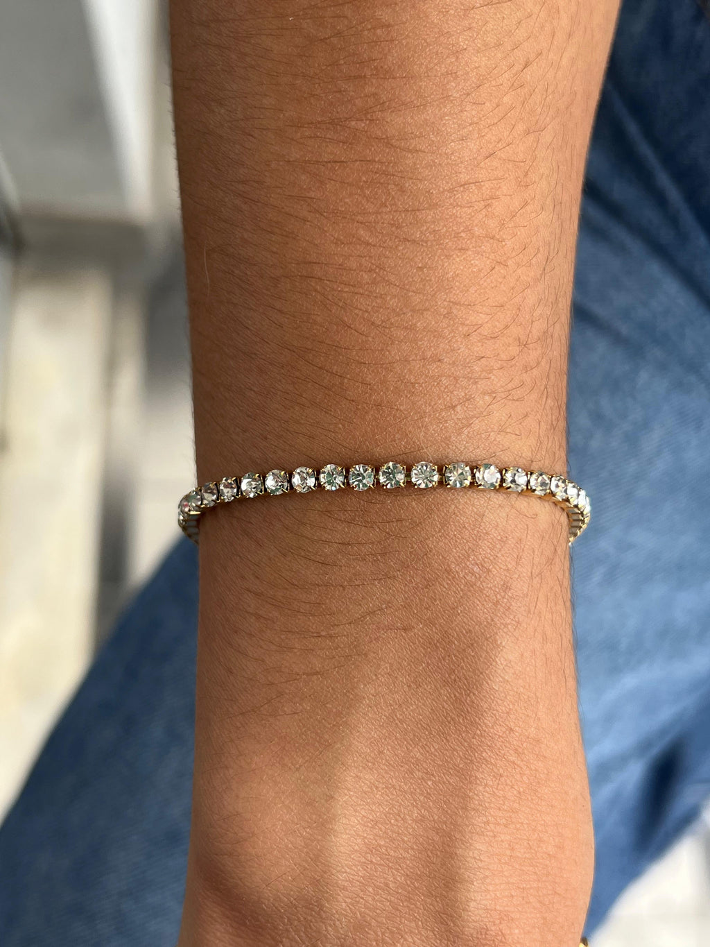 Pulseira cravejado dourada