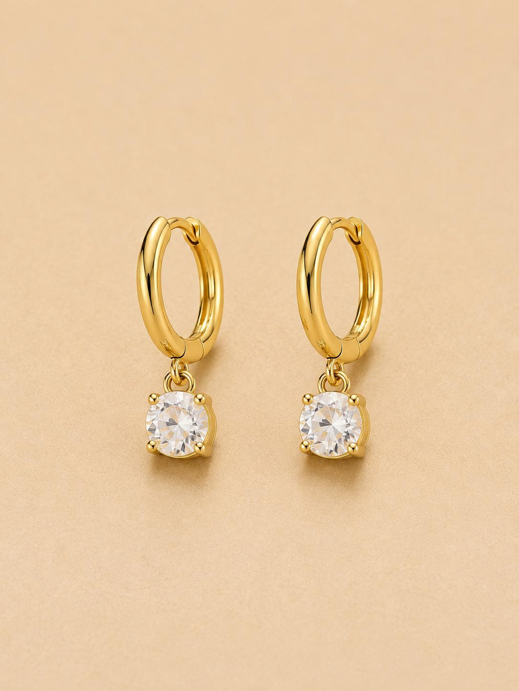 Brincos Argola com Pendente de Zircónia