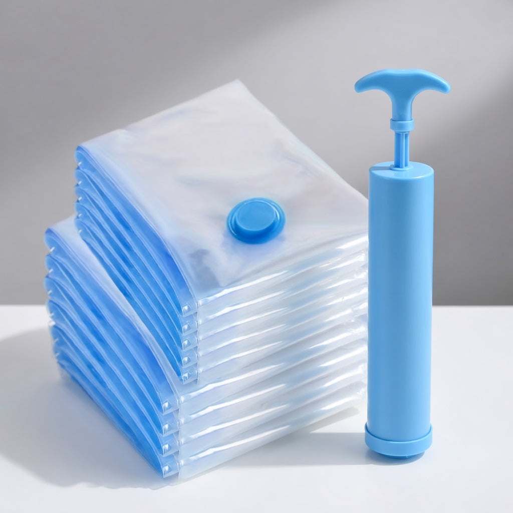 SpaceMax™ – Sistema de Vácuo Total (Pack com Bomba e 6 Sacos a Vácuo)