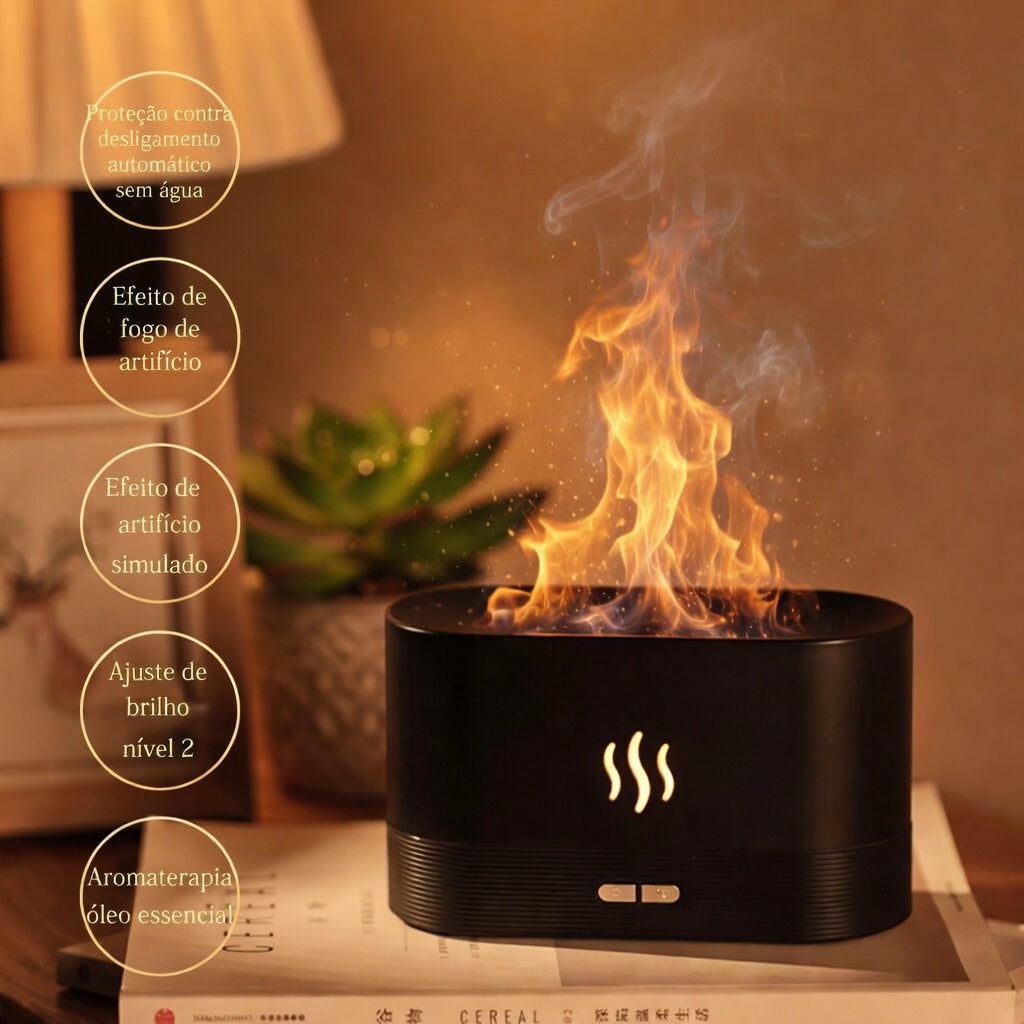 Ignis Zen™ - Difusor de Chama e Aroma (9 Cores)