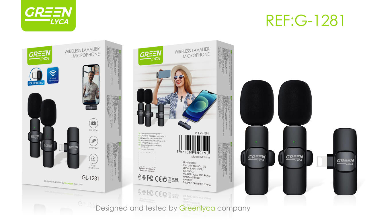 Clearmic 2 em 1 - Microfone Lavalier Sem Fios