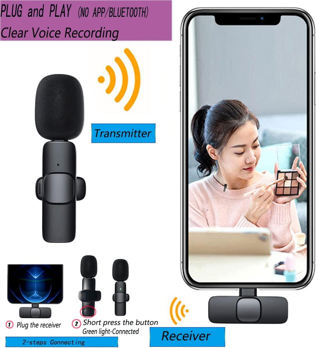 Clearmic 2 em 1 - Microfone Lavalier Sem Fios