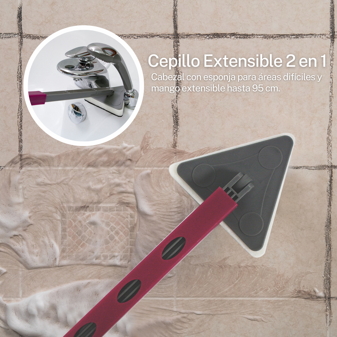 Escova Extensível 2 em 1 para Limpeza Sem Esforço